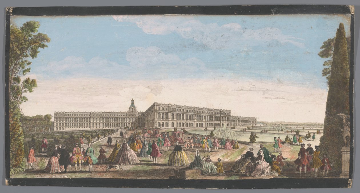 从花园看凡尔赛宫的景色 Vue du Chateau de Versailles（物体上的标题） 作者 无名氏