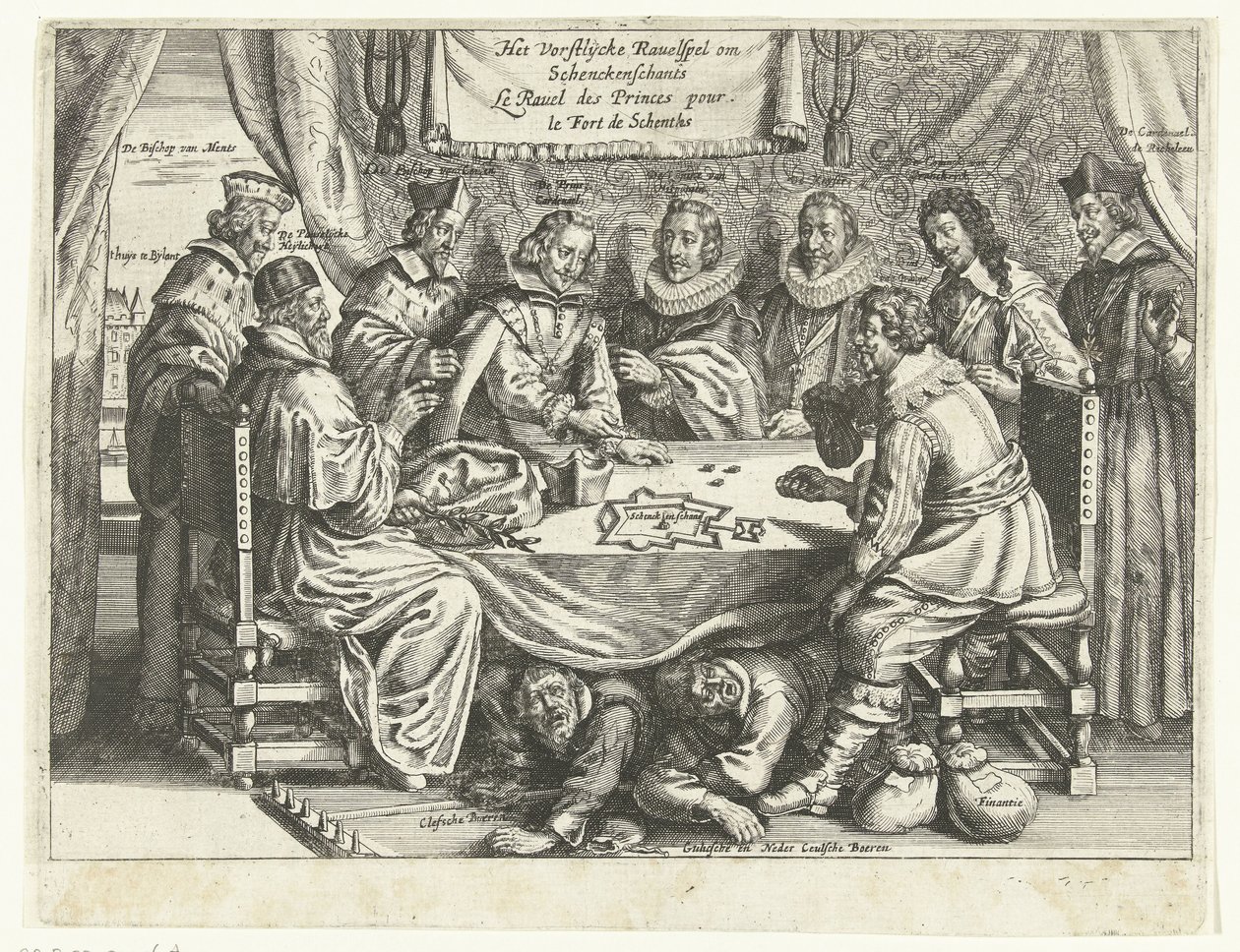 围绕申肯斯堡的游戏，1635-1636 年
Het Vorstelijcke Ravelspel om Schenckenschants / Le Ravel des Princes pour le Fort de Schentks（标题见实物） 作者 无名氏