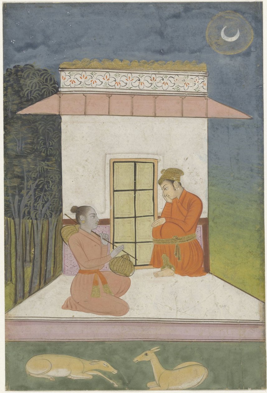 Kedara raga，坐在小楼前的一男一女 作者 无名氏