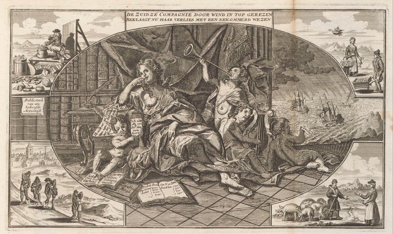 南海公司的投诉，1720 Zuidzé 公司乘风而上达到顶峰/现在与相关人士哀叹其损失（物品标题） 愚人大场面（系列名） 作者 无名氏