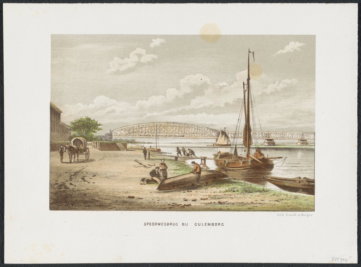 库伦堡附近的库伦堡铁路桥，1868 年
库伦博格附近的铁路桥（物上标题）
荷兰的主要铁路桥（系列标题） 作者 无名氏