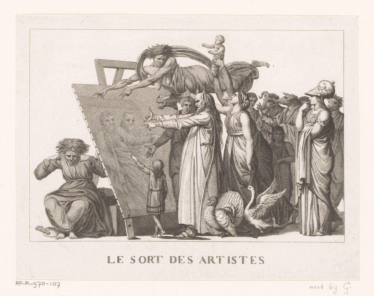 艺术家隐藏观众的反应 Le Sort des Artistes（物体上的标题） 作者 无名氏