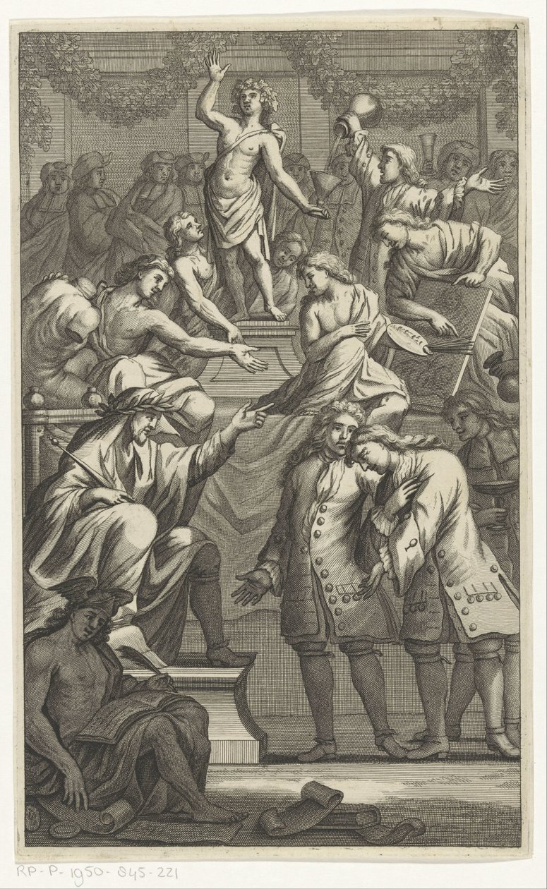 接待 Cornelis de Bruyn 作为 Bentvueghels 的新成员 作者 无名氏
