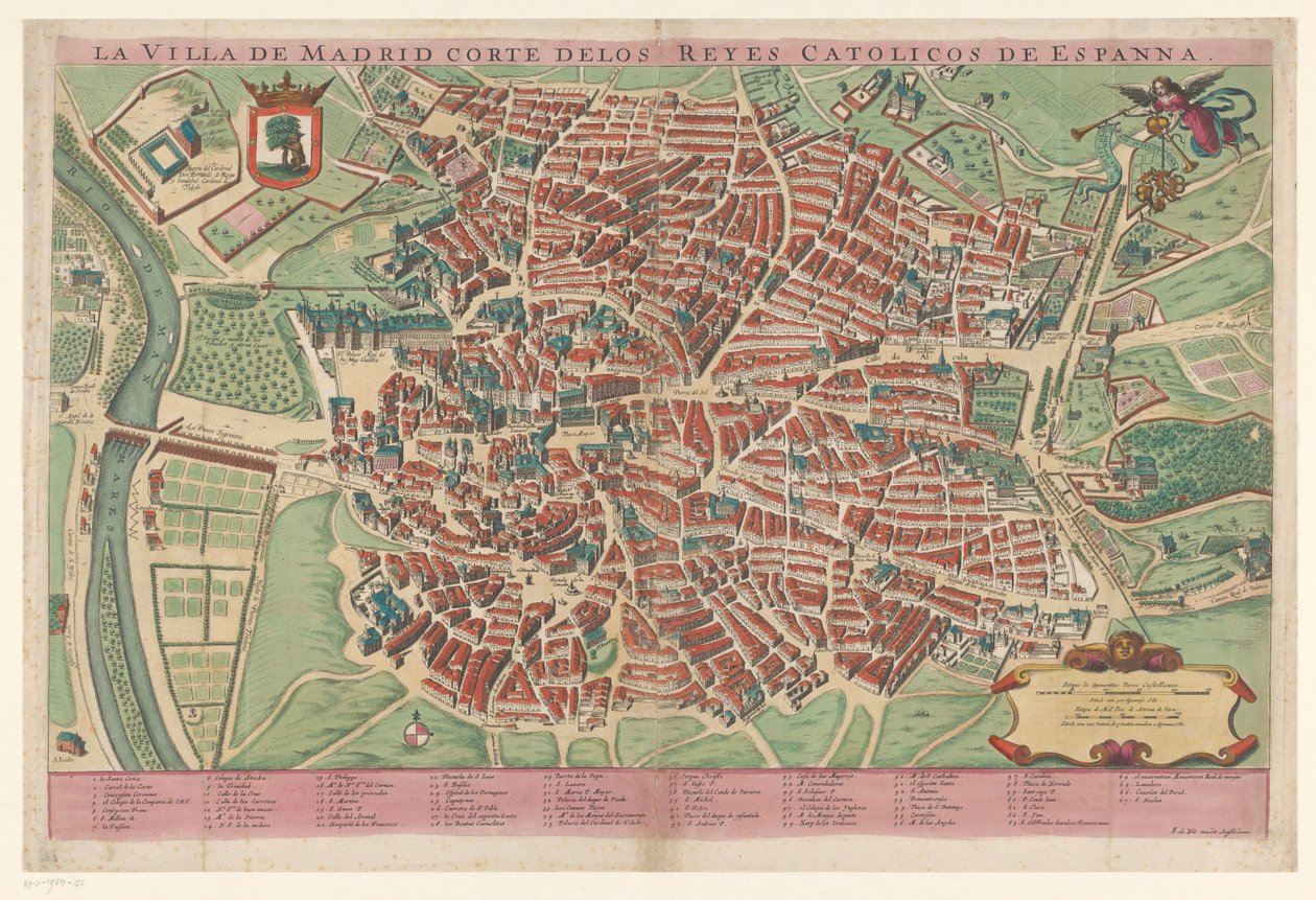Plattegrond van Madrid
La villa de Madrid corte delos reyes catolicos de Espanna（物上标题） 作者 无名氏