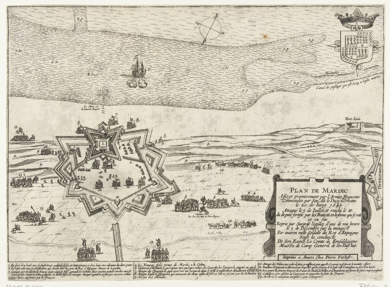 马尔蒂克要塞地图，1645 年
马迪奇堡地图（标题见实物） 作者 无名氏