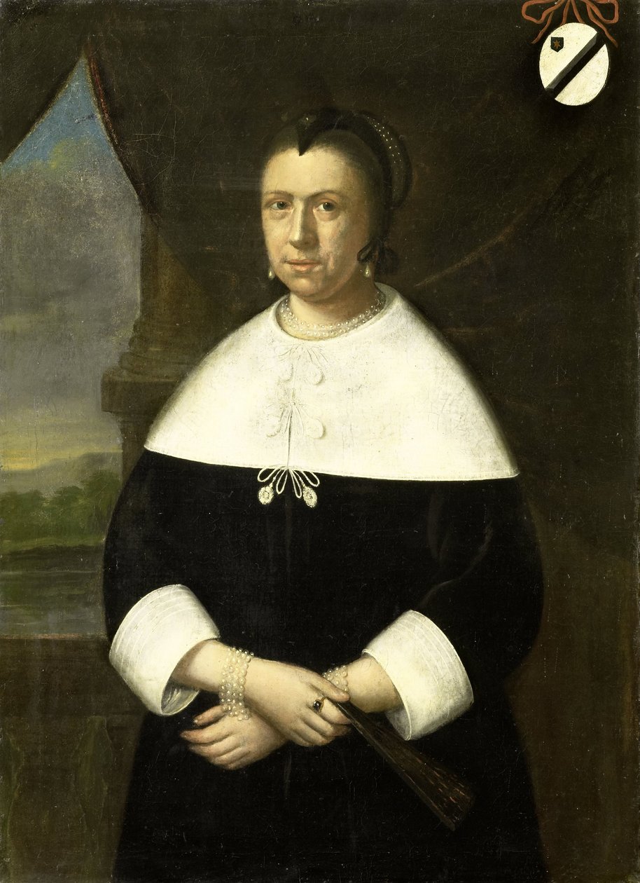 扬-凡-里贝克的第一任妻子玛丽亚-奎维莱乌斯（1629-64 年）或第二任妻子玛丽亚-西庇阿（约 1630-95 年）的肖像 作者 无名氏