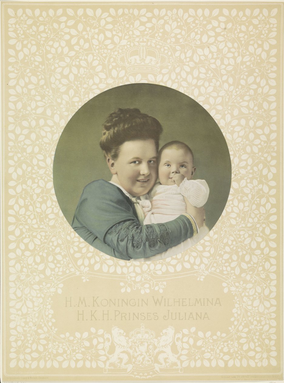 Portret van Wilhelmina, koningin der Nederlanden, en Juliana, koningin der Nederlanden 作者 无名氏