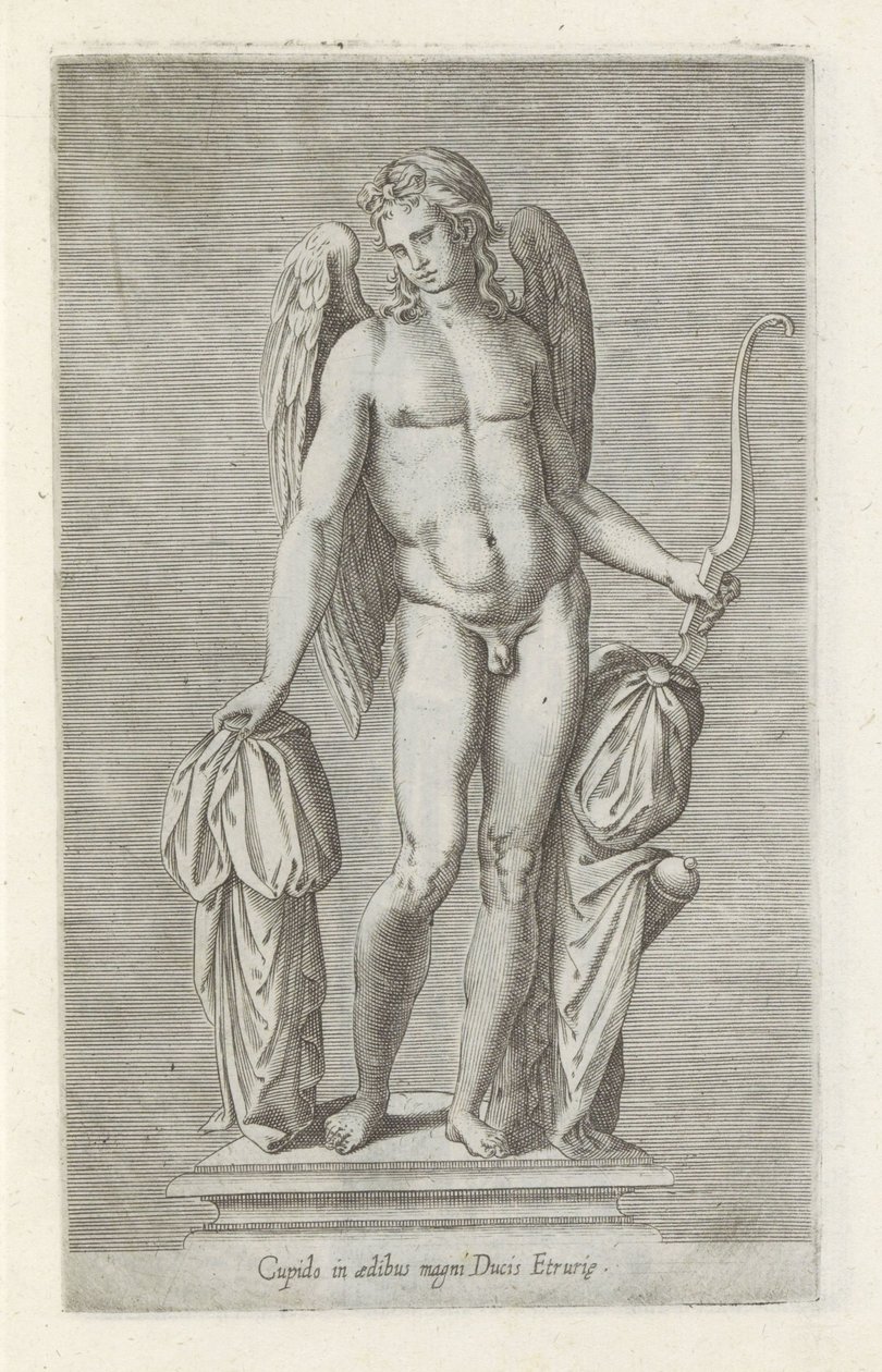 爱的雕塑
Cupido in aedibus magni ducis Etrurie（物品上的标题）
罗马的古代雕塑（系列名称）
Antiquarum statuarum urbis Romae quae in publicis locis visuntur icones（系列标题） 作者 无名氏