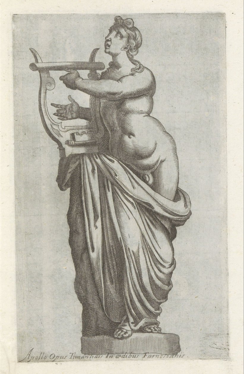 阿波罗雕塑
Apollo opus timanlidis in aedibus Farnesianis（物品上的标题）
罗马的古代雕塑（系列名称）
Antiquarum statuarum urbis Romae quae in publicis locis visuntur icones（系列标题） 作者 无名氏
