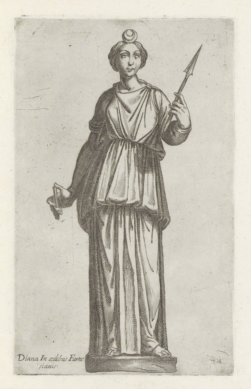 戴安娜雕像
Diana in aedibus Farnesianis（物品上的标题）
罗马的古代雕塑（系列名称）
Antiquarum statuarum urbis Romae quae in publicis locis visuntur icones（系列标题） 作者 无名氏