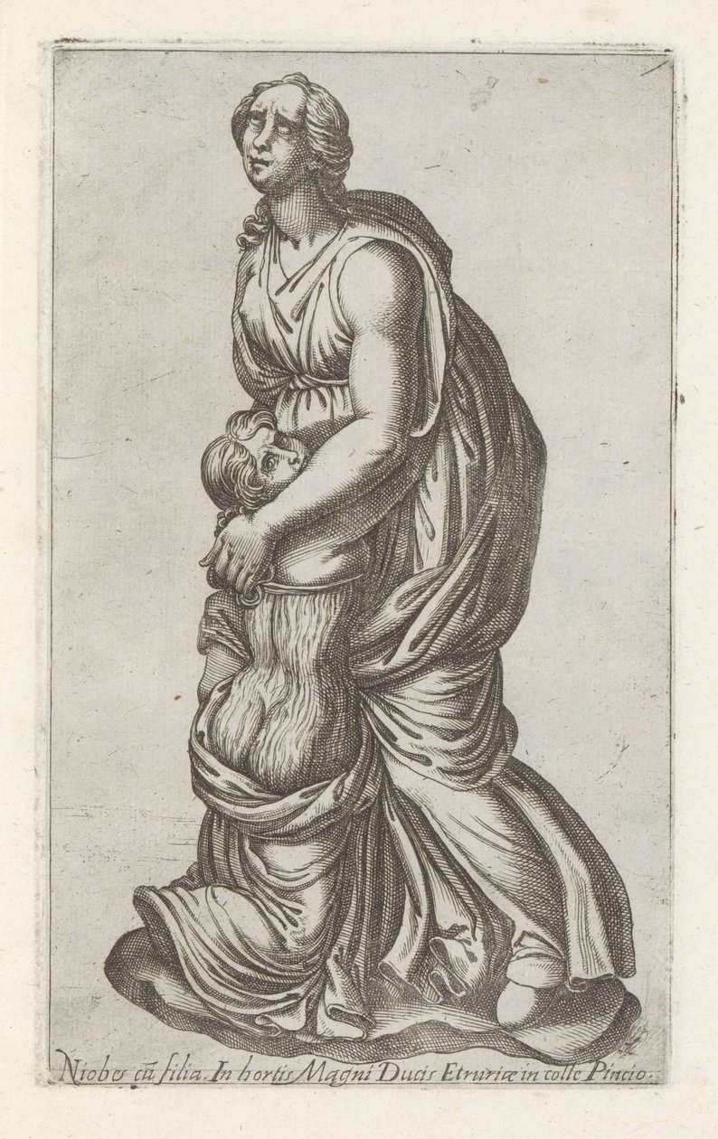 妮奥比与她的女儿雕像
Niobes cu filia in hortis magni ducis (...) （物品标题）
罗马的古代雕塑（系列名称）
Antiquarum statuarum urbis Romae quae in publicis locis visuntur icones（系列标题） 作者 无名氏