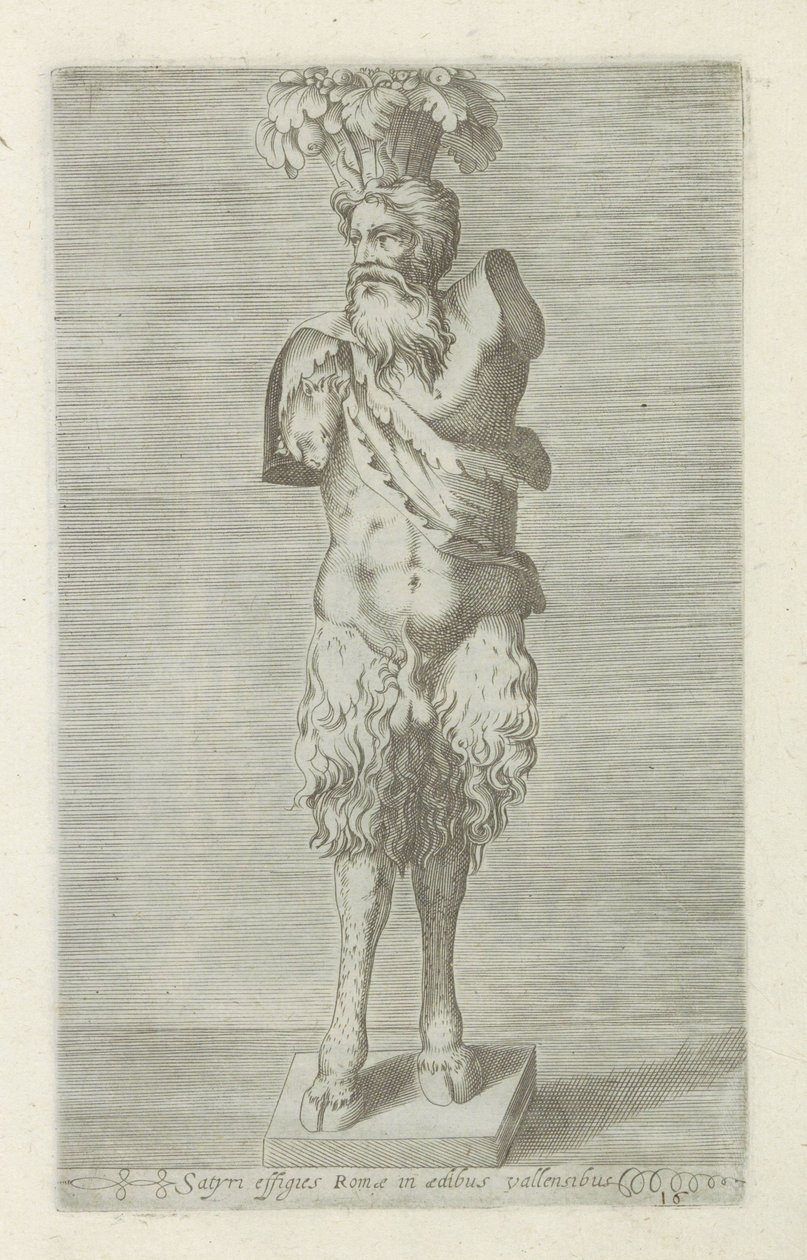 雕像
Satyri effigies Romae in aedibus vallensibus（物品标题）
罗马的古代雕塑（系列名称）
Antiquarum statuarum urbis Romae quae in publicis locis visuntur icones（系列标题） 作者 无名氏