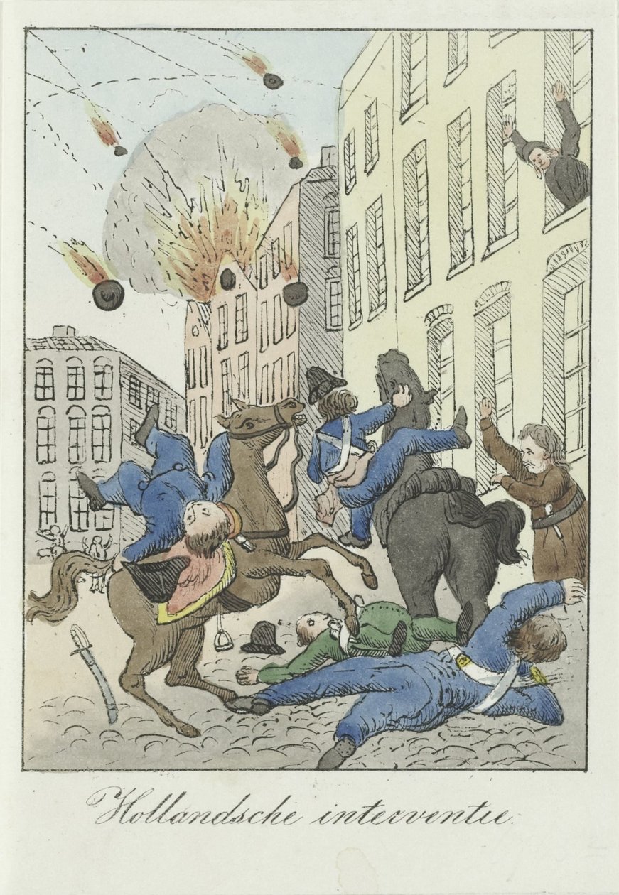 关于荷兰干预的漫画，1831 年
荷兰的干预（物体上的标题） 作者 无名氏