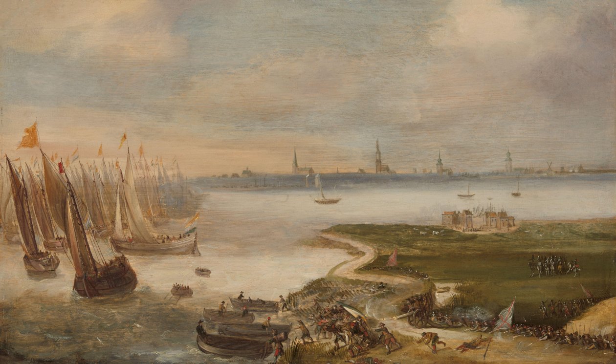 荷兰人在安特卫普附近的布洛克戴克 (Blokkersdijk) 惨败，1605 年 作者 无名氏