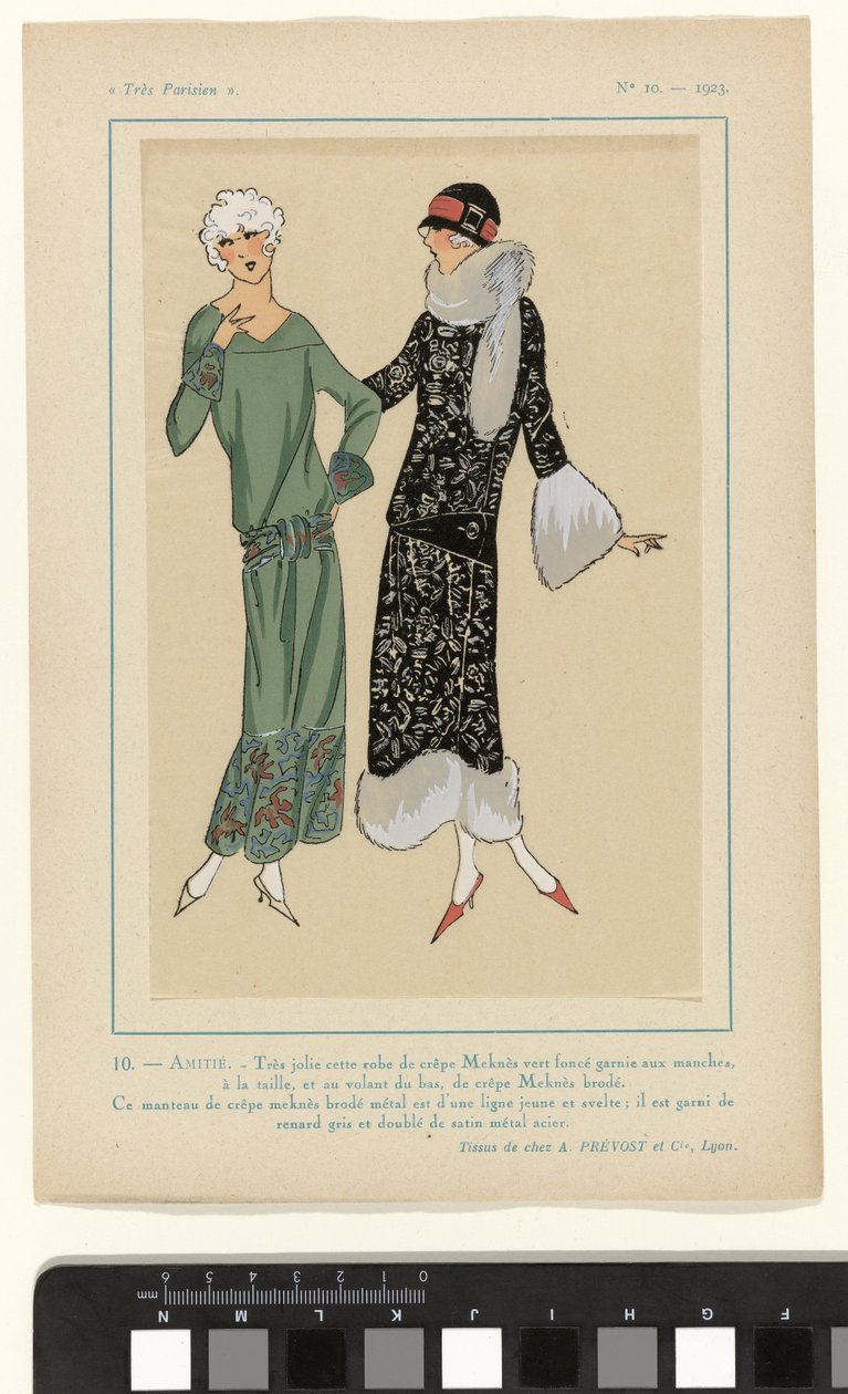 Très Parisien》，1923 年，第 10 期：10.- AMITIÉ.- 非常漂亮的裙子 作者 无名氏