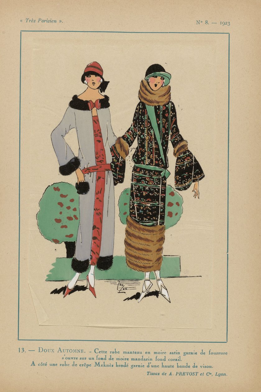 Très Parisien》，1923 年，第 8 期：13.- 这件外套裙... 作者 无名氏