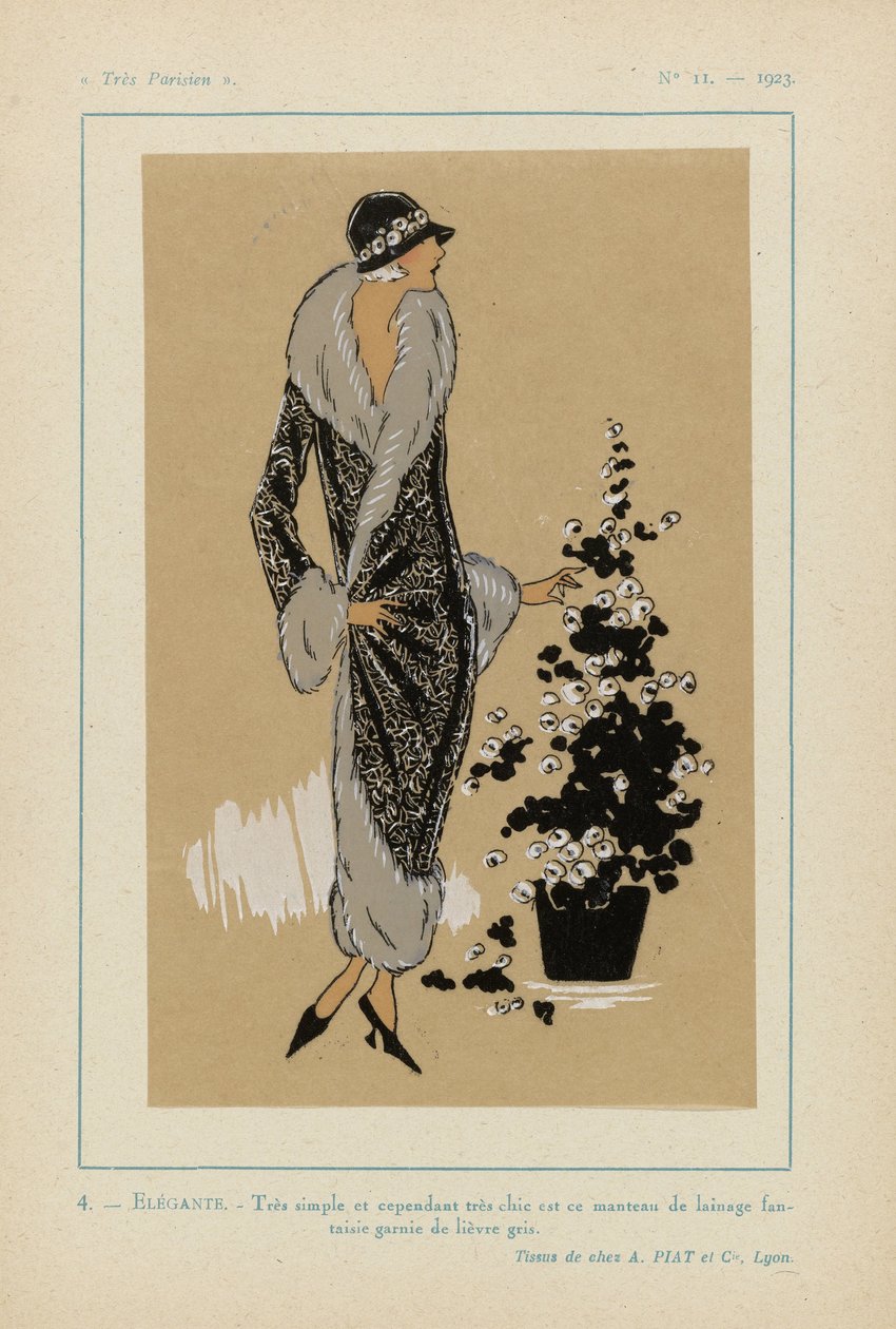 非常巴黎时尚、别致与优雅
Très Parisien》1923 年第 11 期：4 - 优雅。- 非常简单，却非常别致... 作者 无名氏