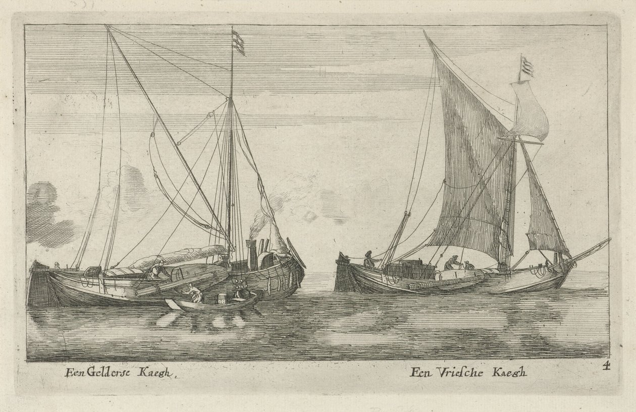 两艘船：一艘弗里斯兰 Kaegh 船和一艘格尔德兰 Kaegh 船
A Gelderland Kaegh，A Vriesche Kaegh（标题见实物） 作者 无名氏