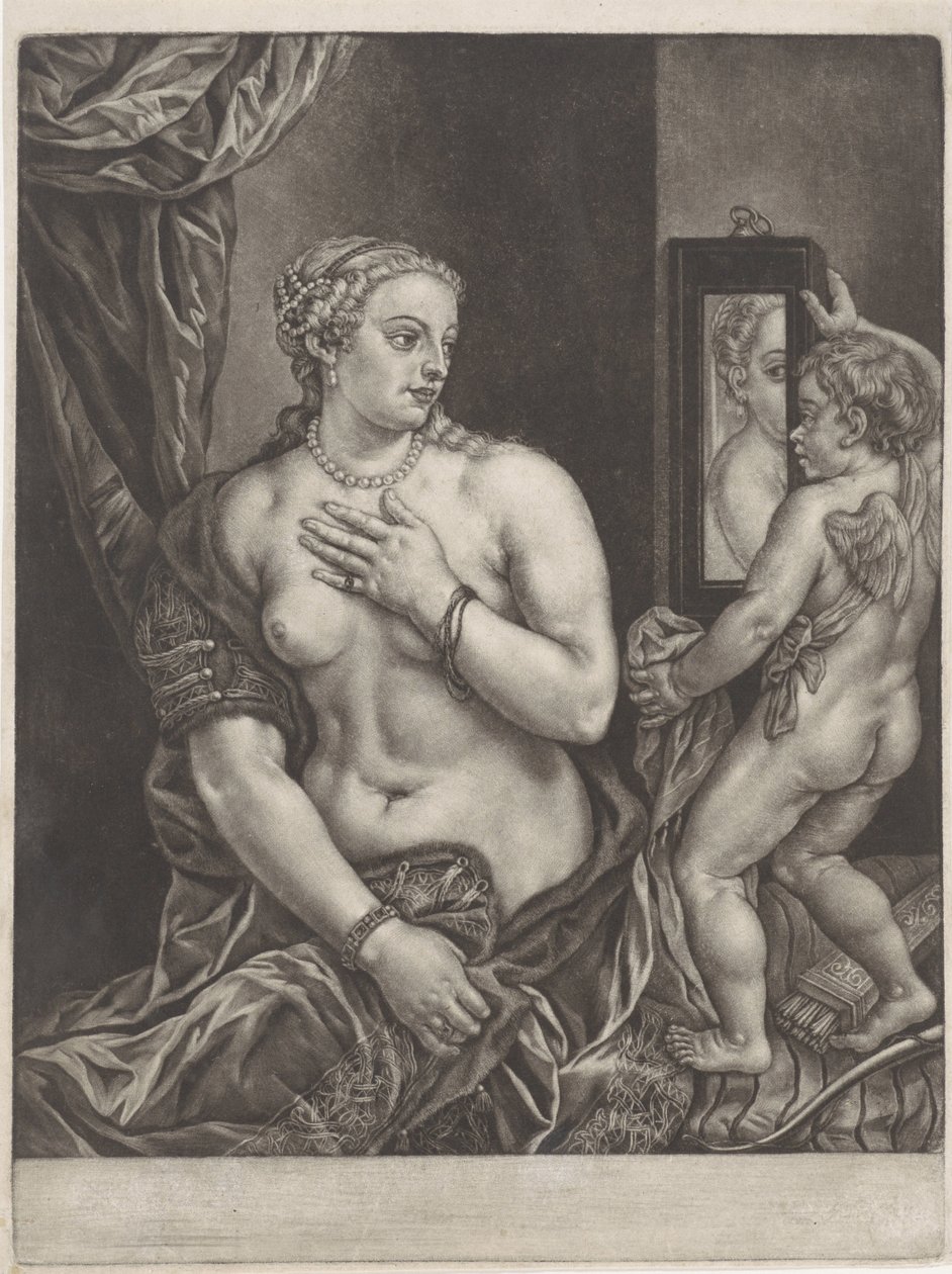 Venus en Amor met een spiegel 作者 无名氏