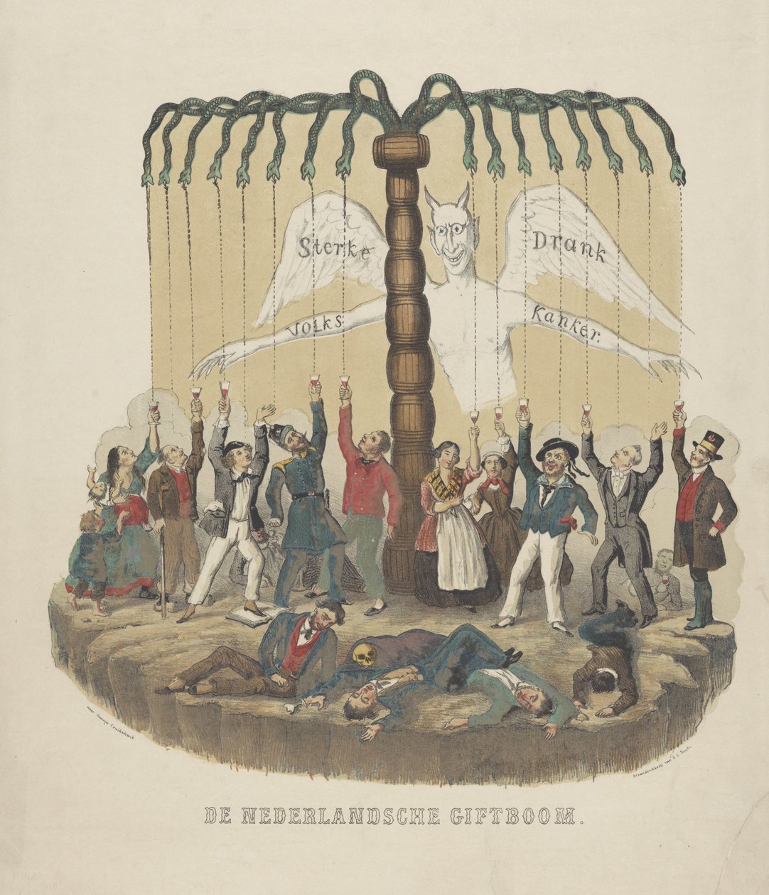 反对酗酒的警告，1867-1868 年
De Nederlandsche Giftboom（物上标题） 作者 无名氏