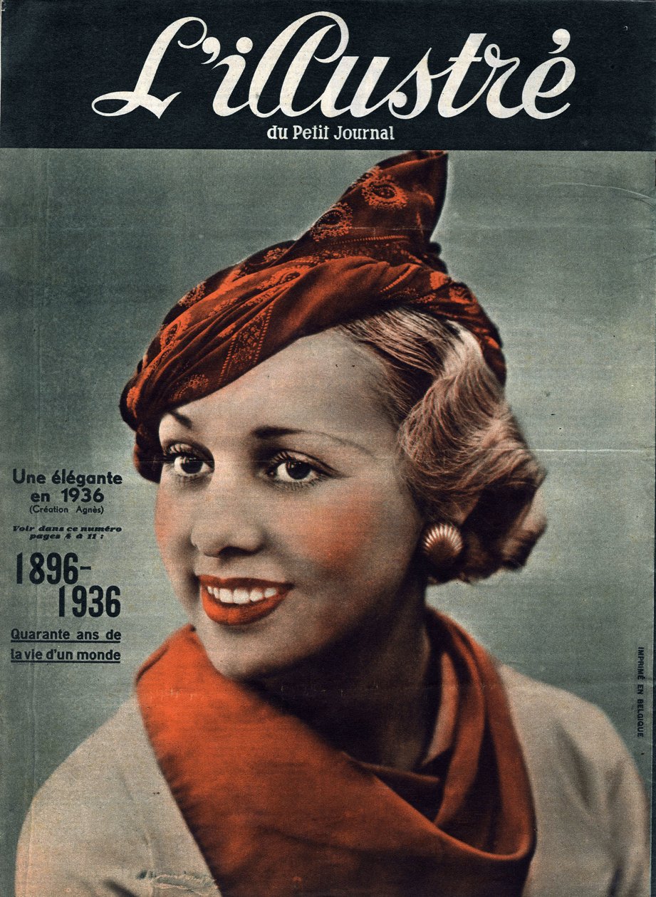 1896-1936年：四十年来的世界生活。1936年的一位优雅女性的肖像。载于 "L