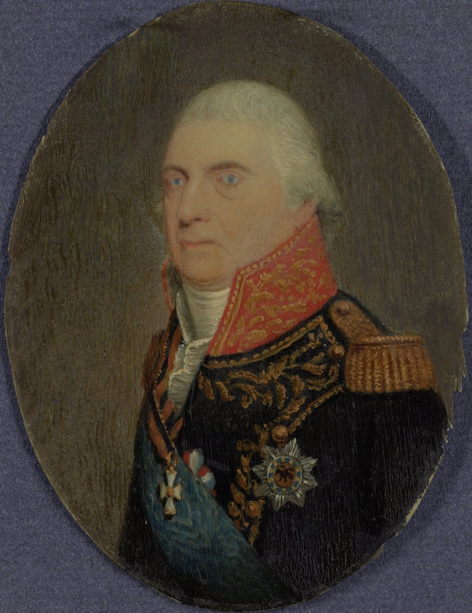 扬-亨德里克-凡-金斯伯根海军上将（1735-1819），约1810年（象牙水粉画）。 作者 匿名匿名
