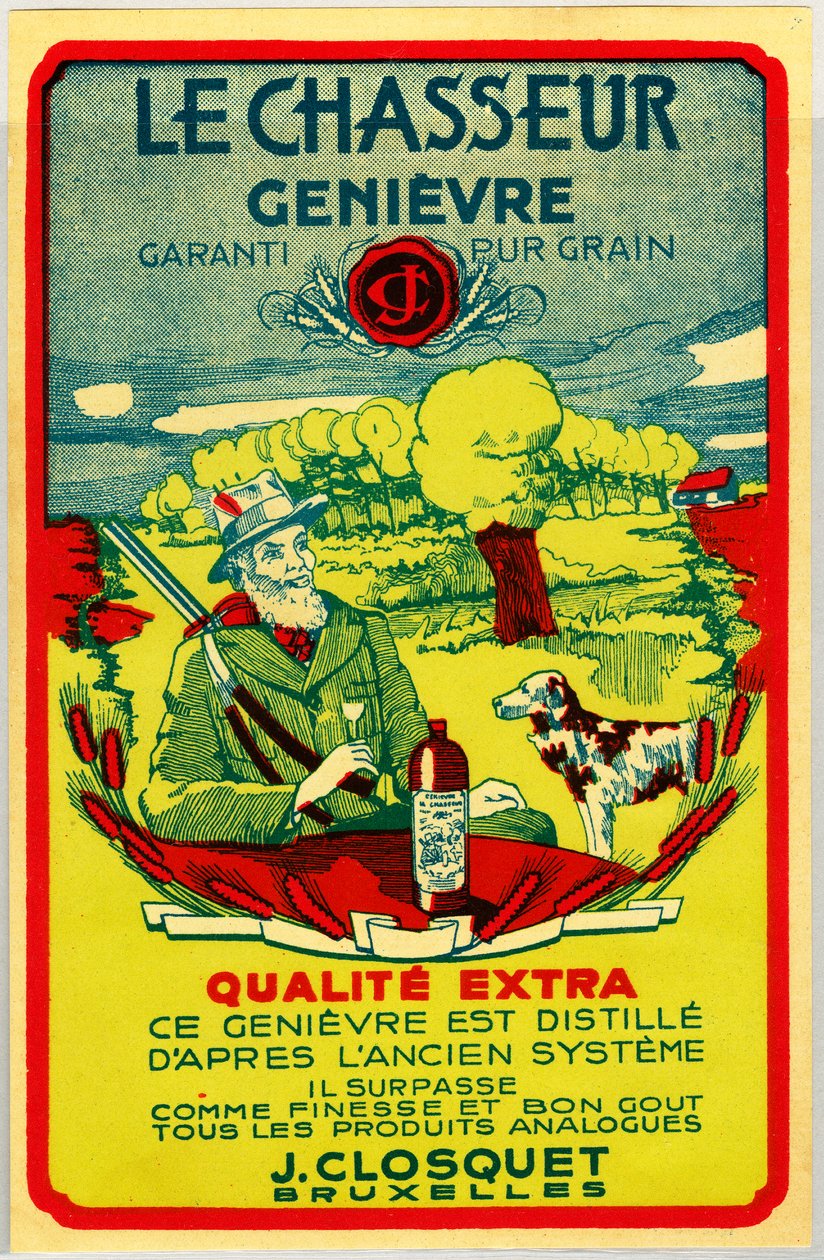 Advertisement sticker for jenever liquor from Belgium 作者 匿名匿名