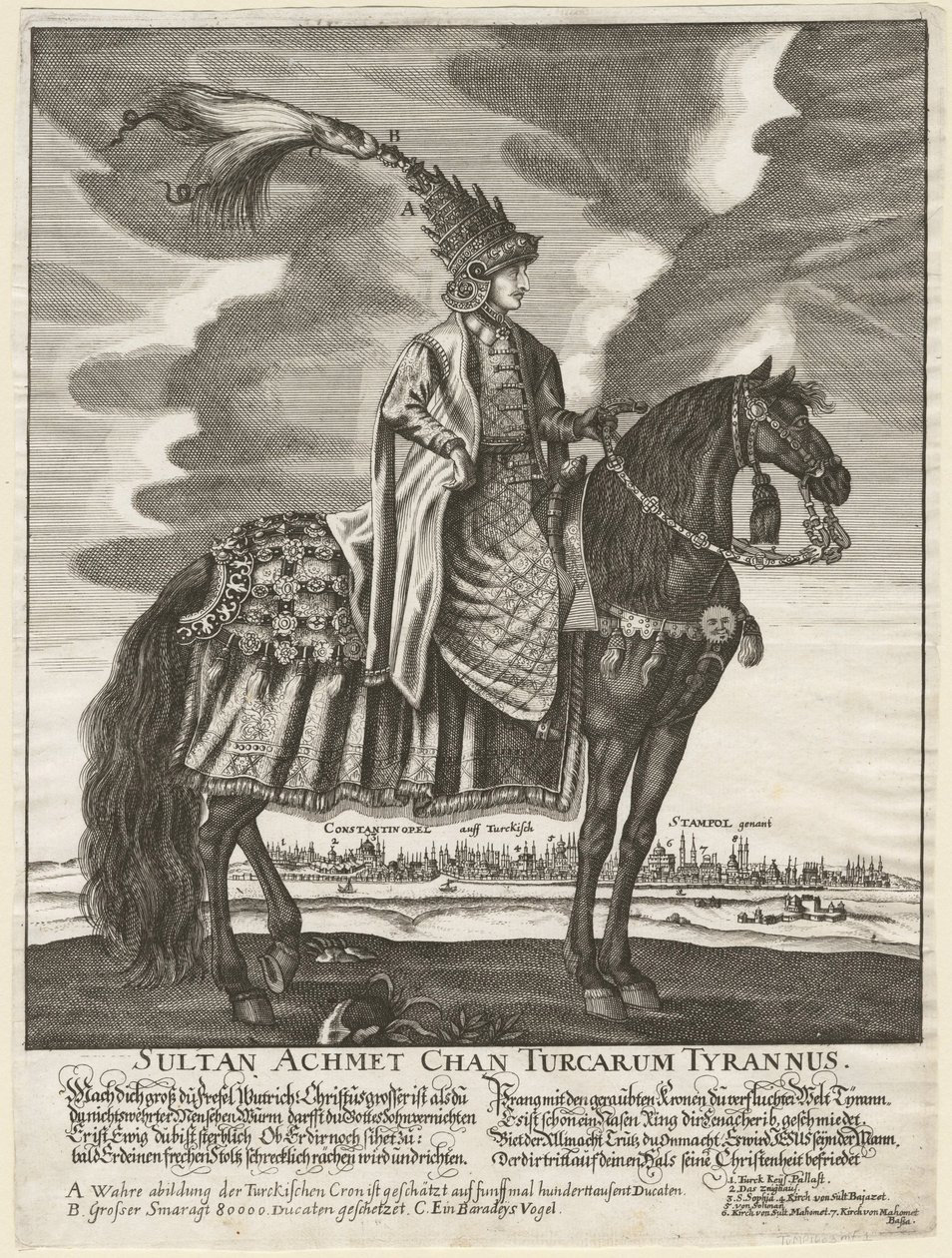艾哈迈德三世 - Sultan Ahmed III (1673-1736) - 匿名 - 1710 - 铜版画 - 37,5x28 - 私人收藏 作者 匿名匿名