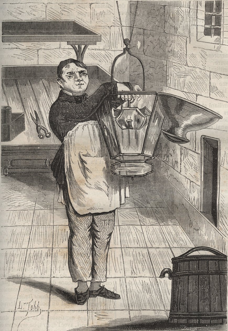 安特姆-科莱（Anthelme Collet）（1785-1840）在罗什福尔（Bagne de Rochefort）。皮埃尔-扎科内（1817-1895年）在《从创建到现在的袋子史》（1877年）中的雕刻（Colonia Penale--刑罚殖民地）。私人收藏。 作者 匿名匿名
