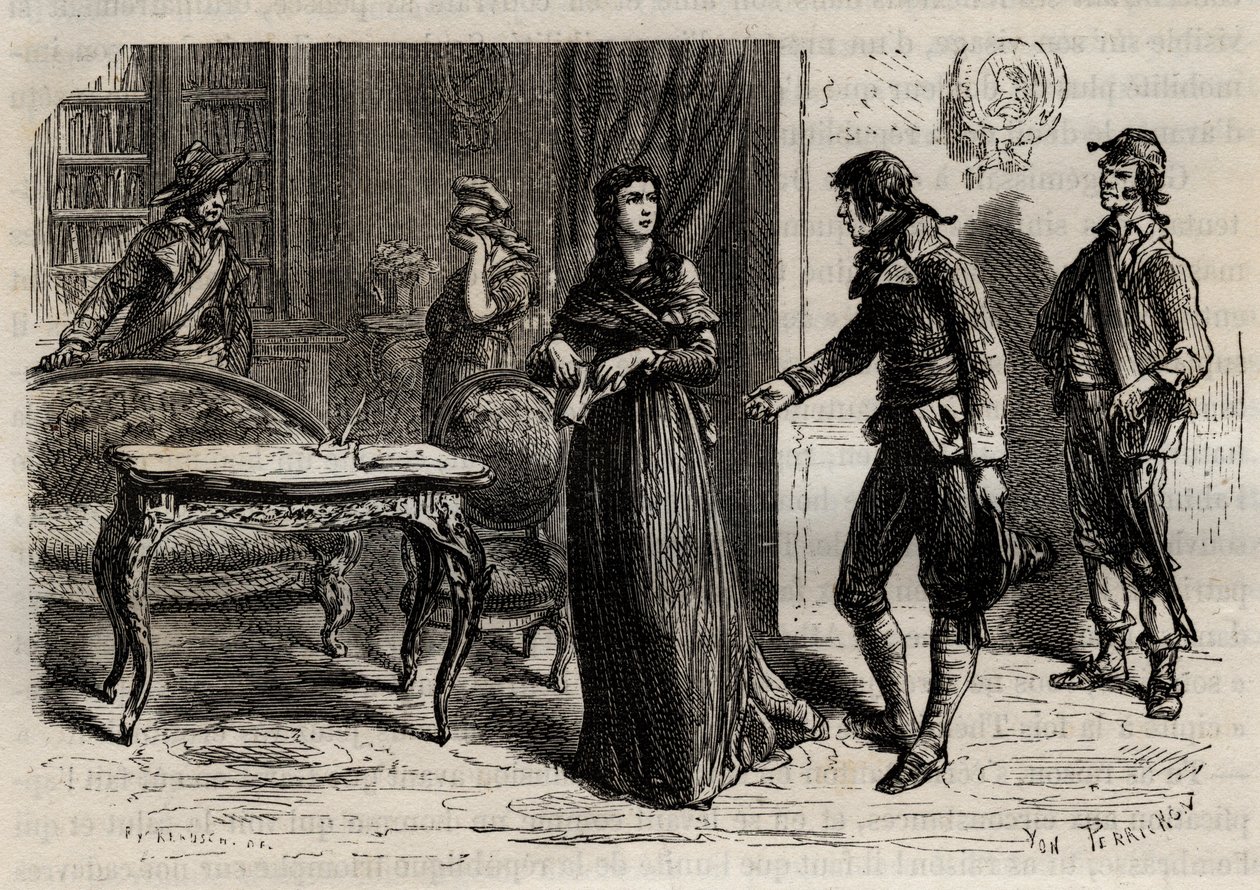 1793 年 6 月 1 日在巴黎逮捕罗兰夫人 - 逮捕罗兰夫人（Manon Roland，nee Jeanne Marie Philippon 作者 匿名匿名
