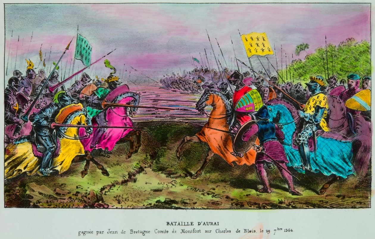 Battle of Auray on 29 September 1364 last battle of succession of Brittany between an Anglo Breton army against the orders of John IV of Brittany (John III of Montfort, Jean Le Conquereur or Le Vaillant 作者 匿名匿名