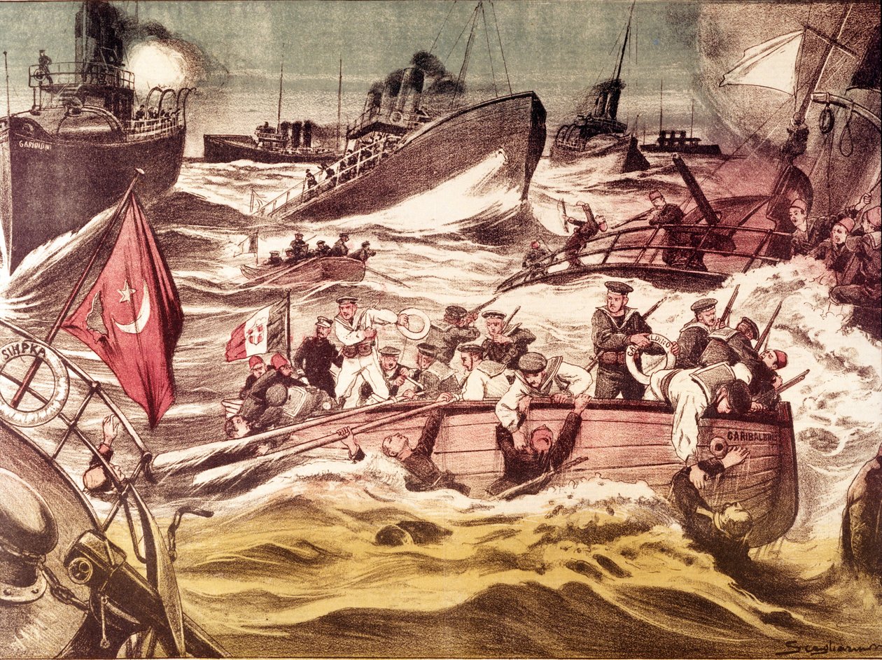 昆福达战役（Kunfida Kunfidah）：在意大利-土耳其战争（1911-1912）期间，于1912年1月7日和8日在红海的沙特阿拉伯昆福达港前进行的海战。 作者 匿名匿名
