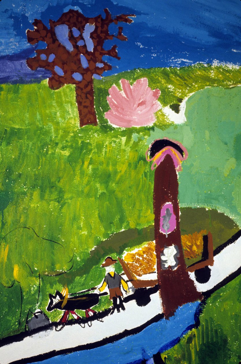 Breton peasants in the countryside. Drawing of children from the school of the Croix Rousse in Saint Brieuc (Saint-Brieuc). 作者 匿名匿名