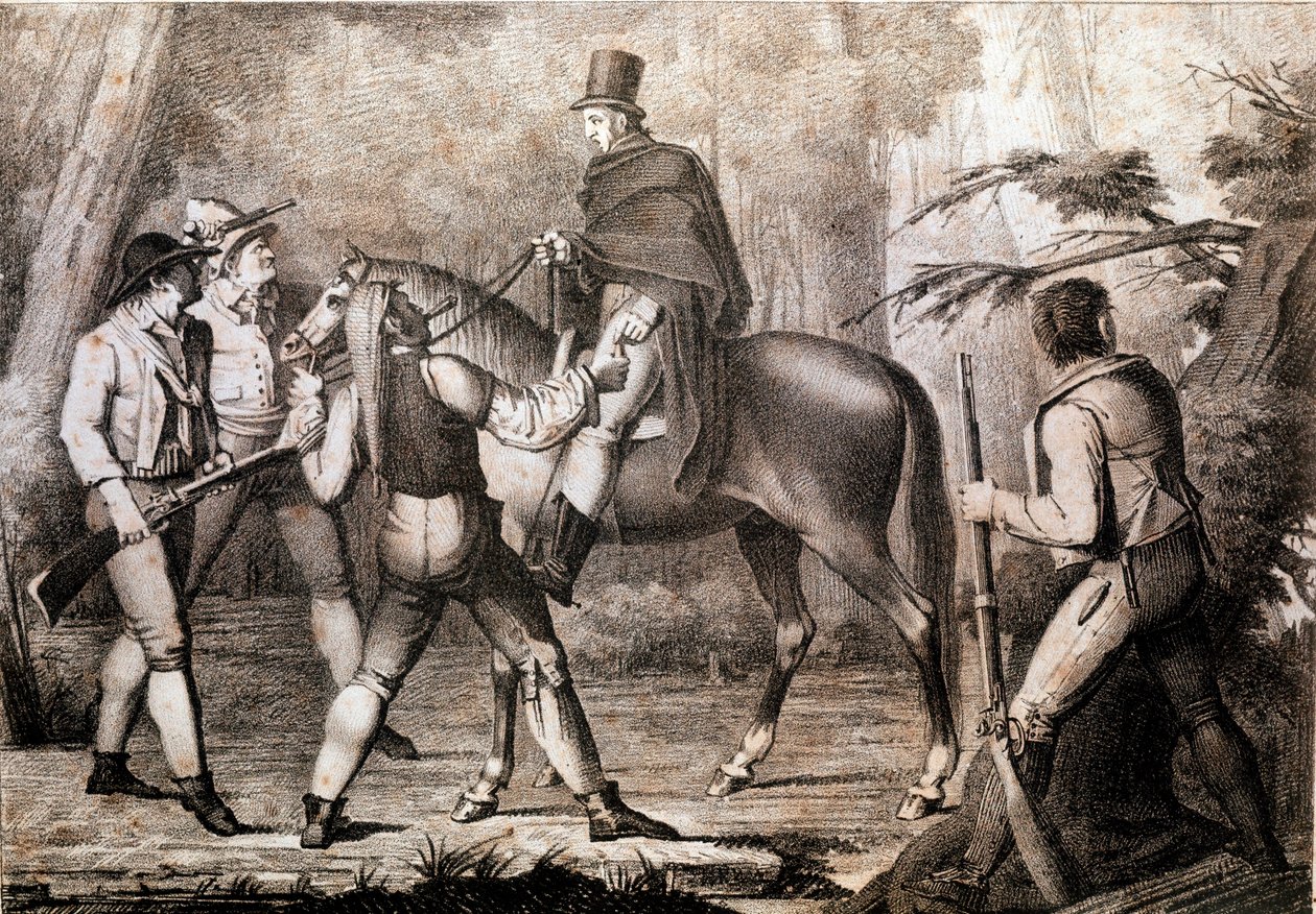Brigands attacking a horse traveller 19th century Print Private Collection 作者 匿名匿名
