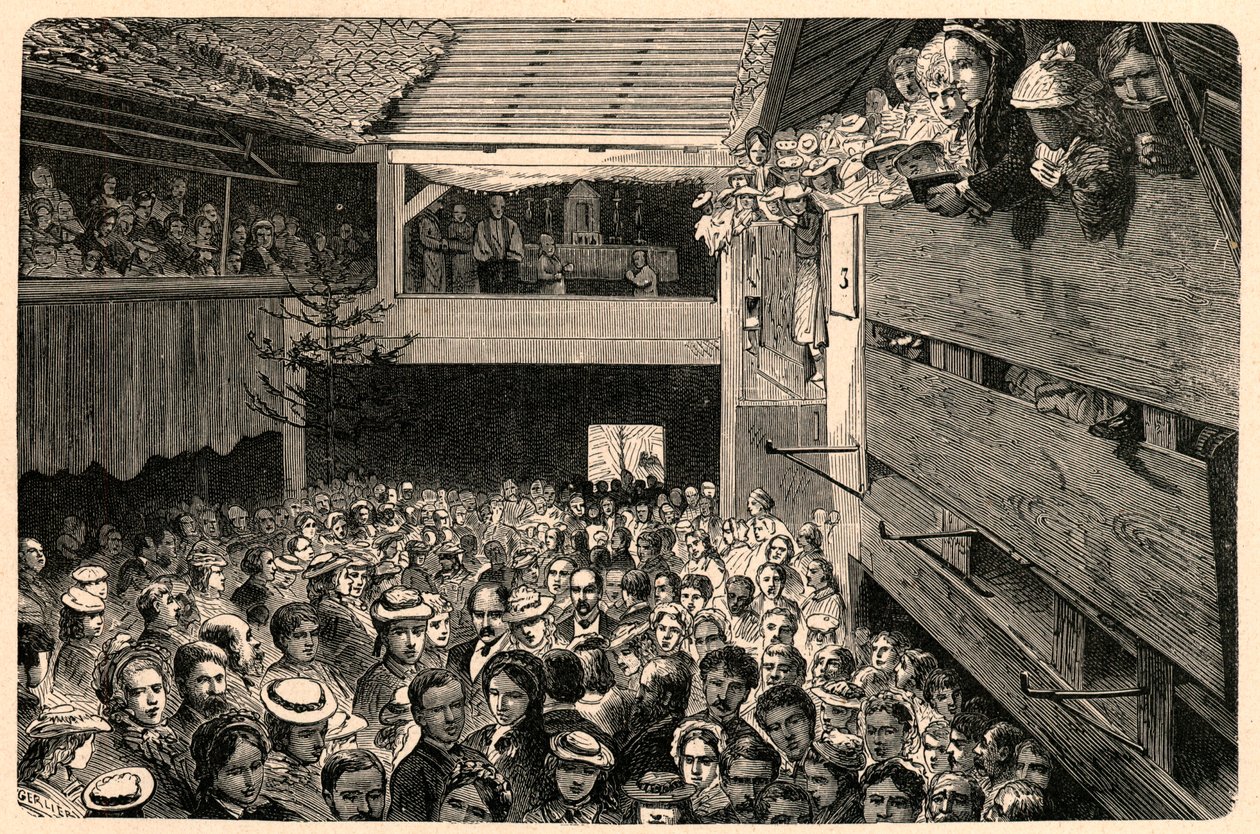 1874 年在瑞士 Porrentruy 庆祝天主教崇拜，照片后。 Louis-Eugene (Louis Eugene) Louvet 在“Les Missions Catholiques au XIXeme Siecle”中雕刻。 私人收藏。 作者 匿名匿名