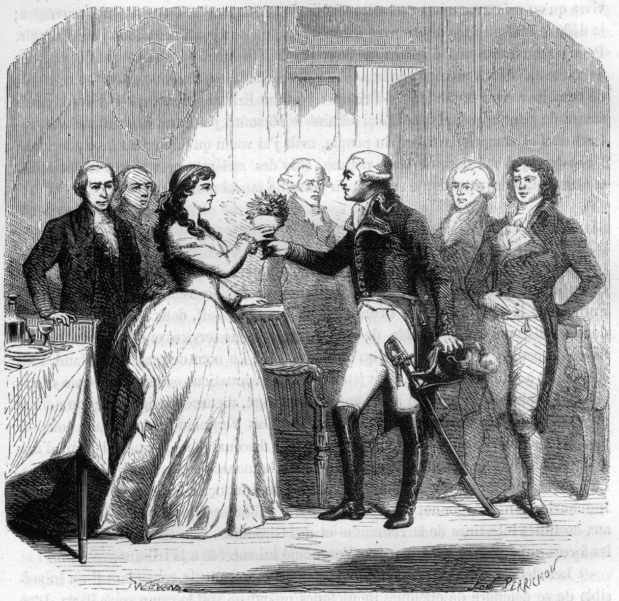 Charles Francois du Perier dit Dumouriez (1739-1823), French General at Madame Roland (Manon Roland) (1754-1793) - Engraving in “Histoire des Girondins” by Alphonse de Lamartine (1790-1869) 1865-1866 - Private collection 作者 匿名匿名