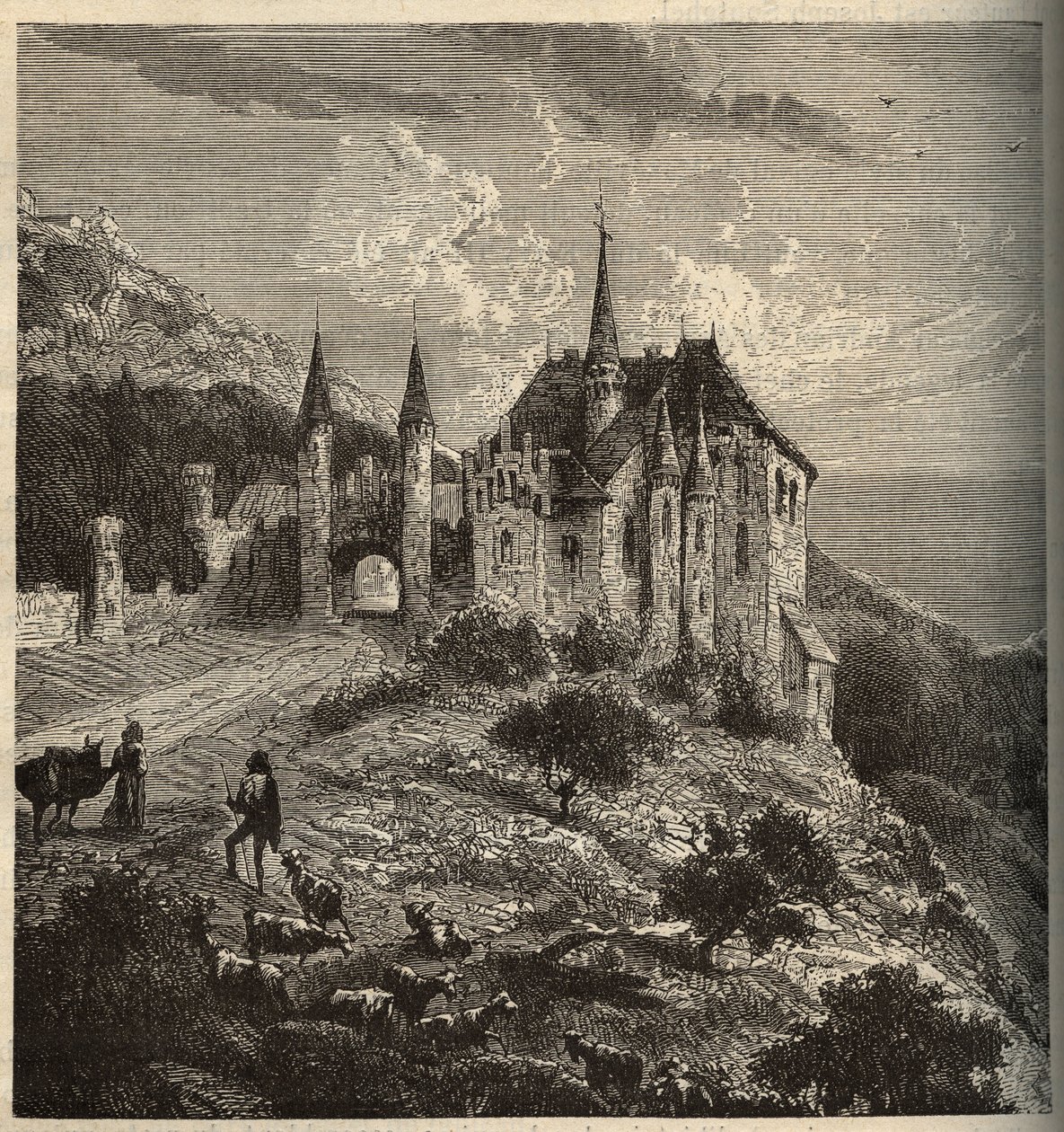 Chateau du Montet - Vandoeuvre-les-Nancy - Lorraine - "PATRIE "中的雕刻 - DESCRIPTION PECTUREQUIREQUE DE LA FRANCE EN 6 VOLUES BY LUCIEN HUARD - 19世纪末 作者 匿名匿名