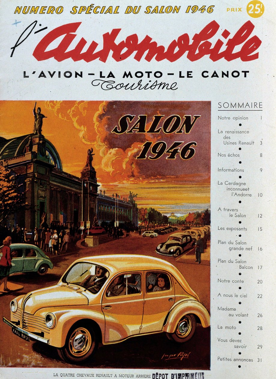 1946年车展时出版的《汽车》封面。私人收藏 作者 匿名匿名