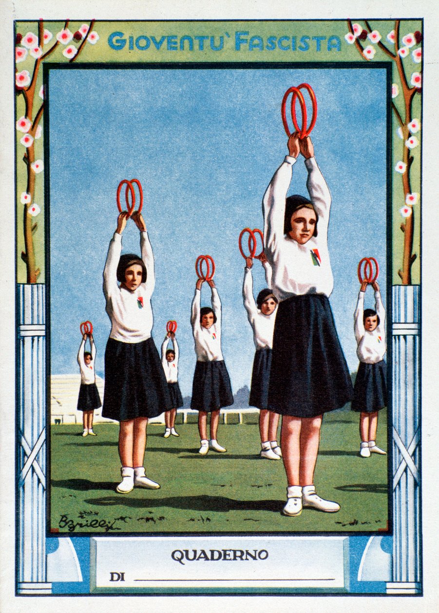 Cover student notebook with young fascist girls during sport training 作者 匿名匿名