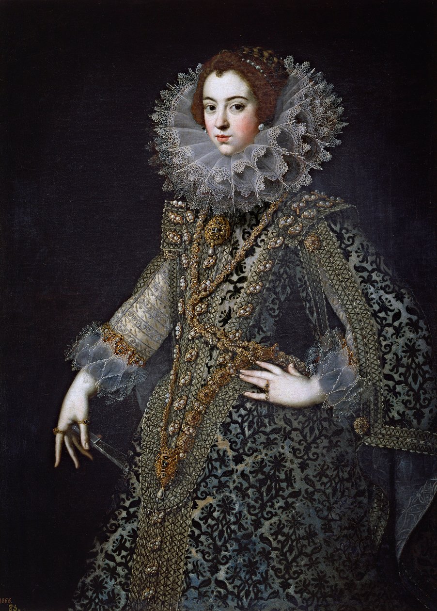 Elisabeth de France, egalement appelee Elisabeth de Bourbon - Elisabeth of France (1602-1644), Queen consort of Spain par Anonymous, 约1620 - 布面油画 作者 匿名匿名