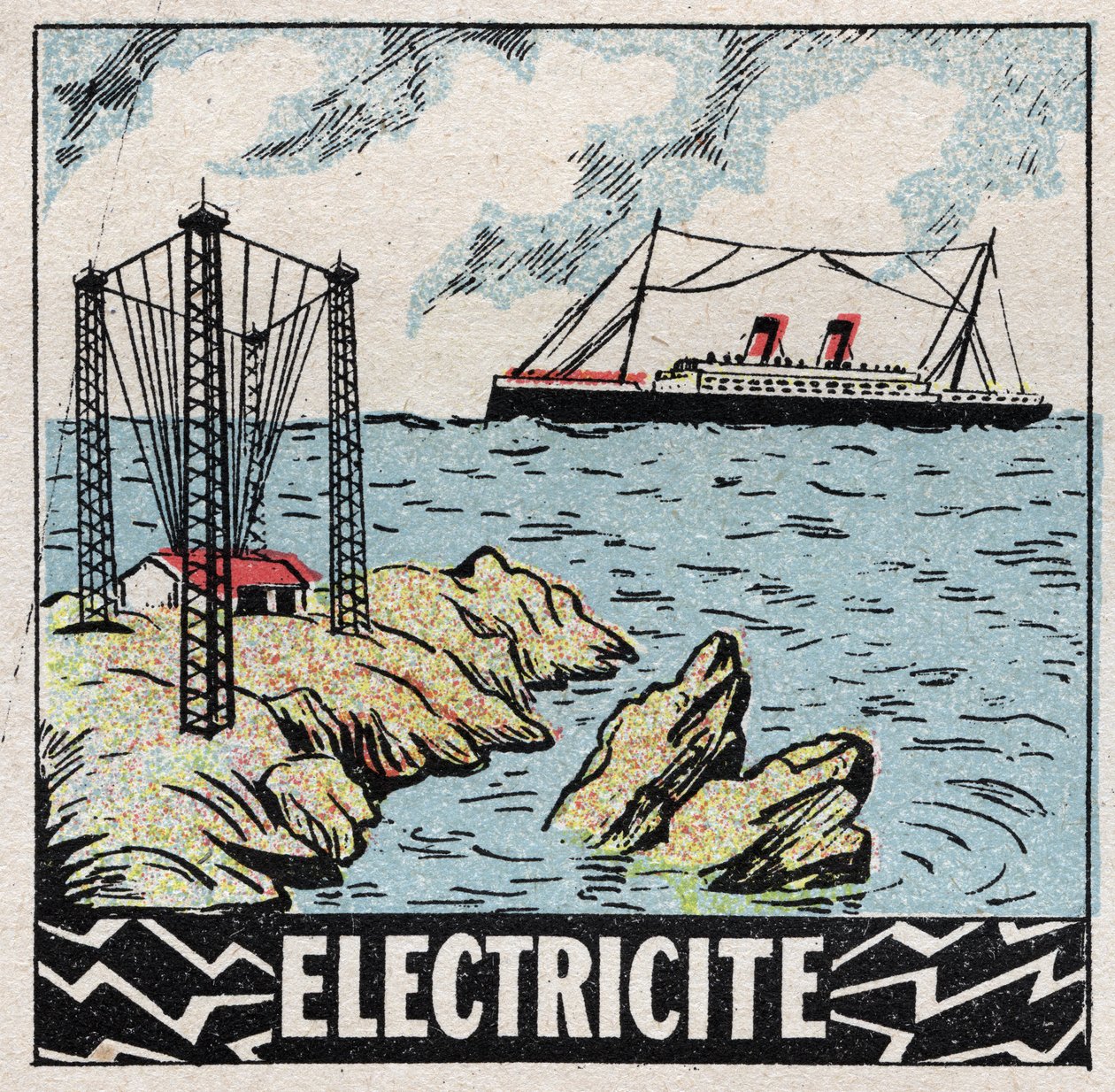 乙醚（材料）。Electricite。1925年的匿名插图。私人收藏。 作者 匿名匿名