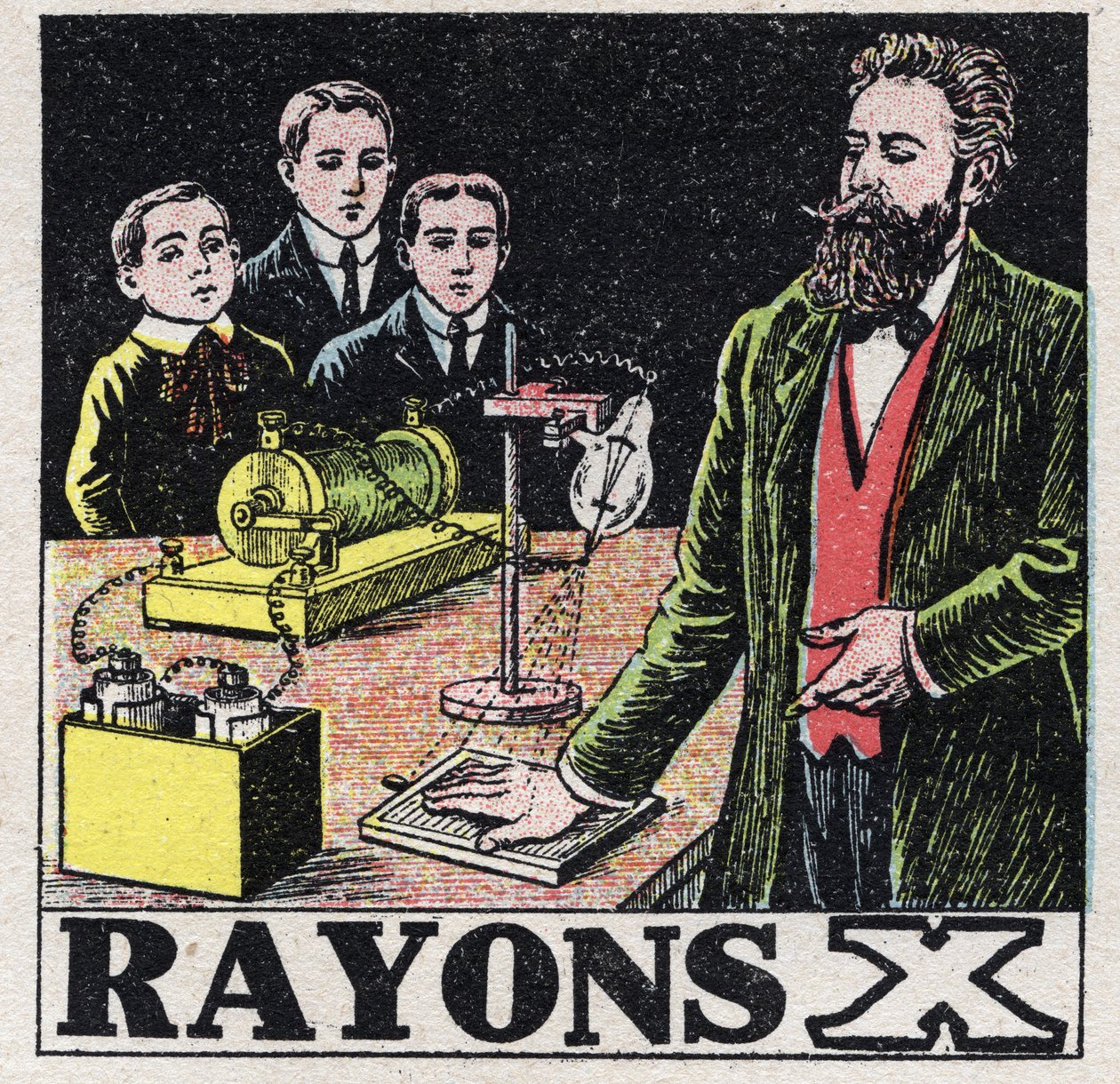 Ether (material): X-rays discovered by the German physicist Wilhem Conrad Roentgen or Rontgen (1845-1923). Anonymous illustration from 1925. Private collection. 作者 匿名匿名