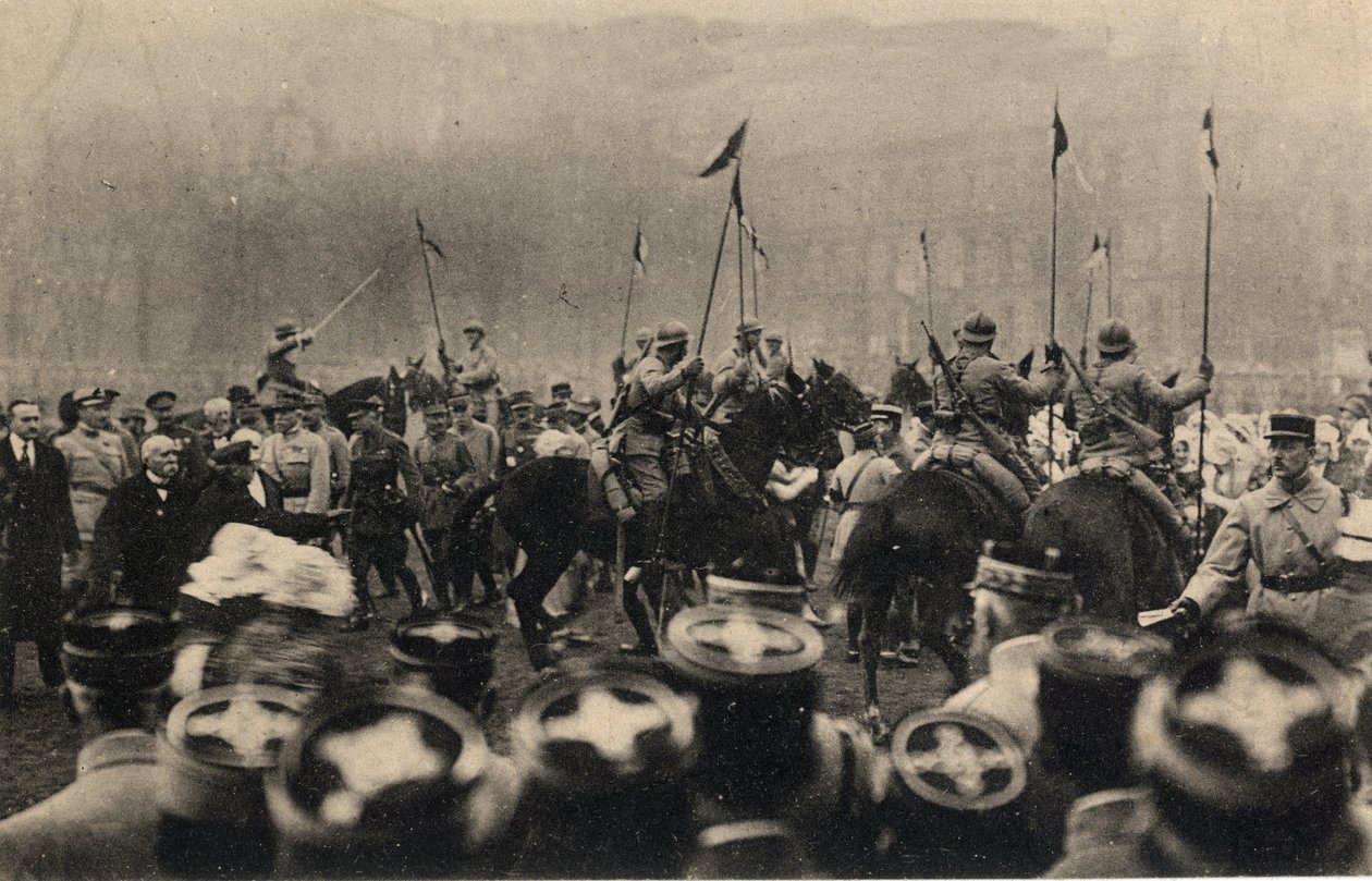 1914-1918年第一次世界大战：12月8日，法国总统雷蒙-彭加勒（1860-1934）和议会主席乔治-克莱蒙梭（1841-1929）访问了梅斯 作者 匿名匿名