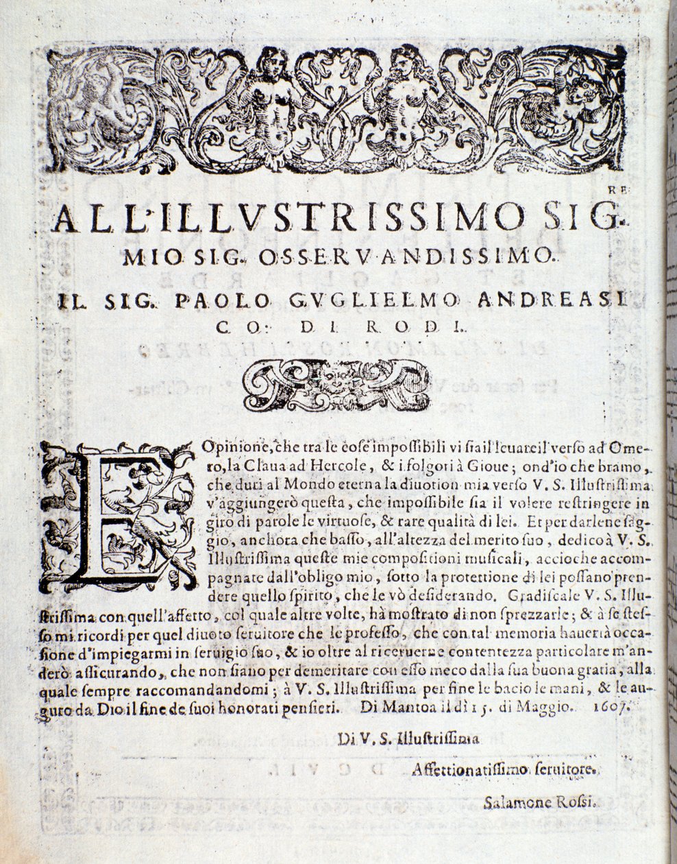 First page of Primo libro di sinfonie e gagliarde, by Salomone Rossi 作者 匿名匿名
