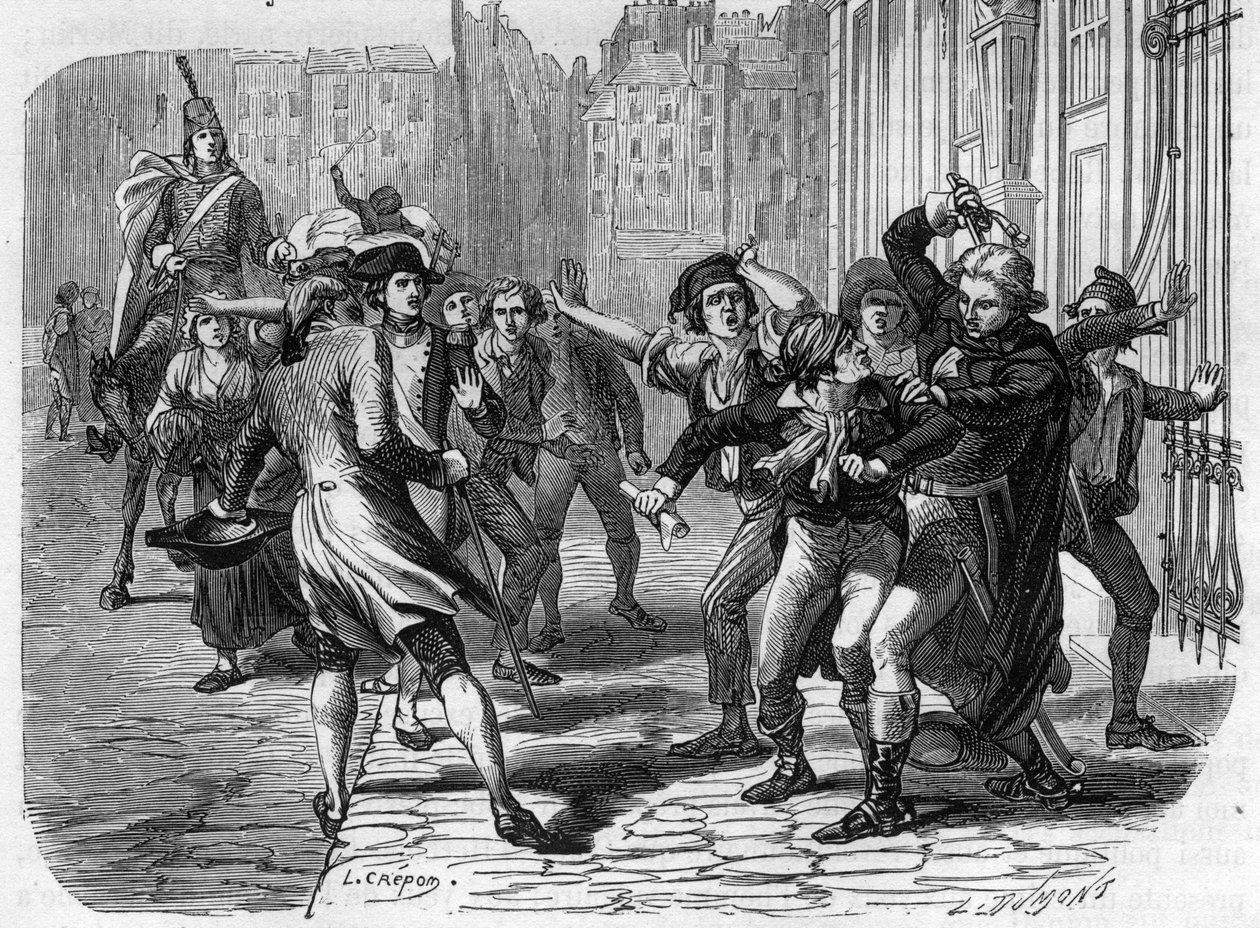Francois-Joseph (Francois Joseph) Westermann (1751-1794) striking Jean Paul Marat (1743-1793) - Engraving in “Histoire des Girondins” by Alphonse de Lamartine (1790-1869) 1865-1866. Private Collection 作者 匿名匿名