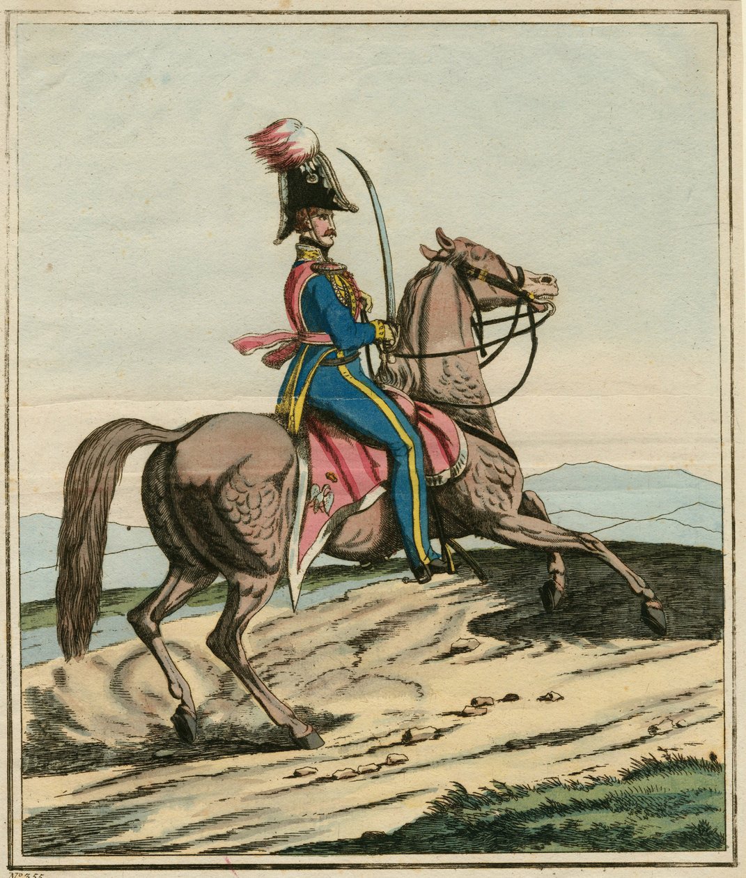 约瑟夫·德韦尼基将军 (1779-1857)，波兰将军，参加了 1830-1831 年十一​​月起义或波俄战争 - 匿名 - 1831 年 - 蚀刻，水彩 - 33.7x26.3 - 私人收藏 作者 匿名匿名