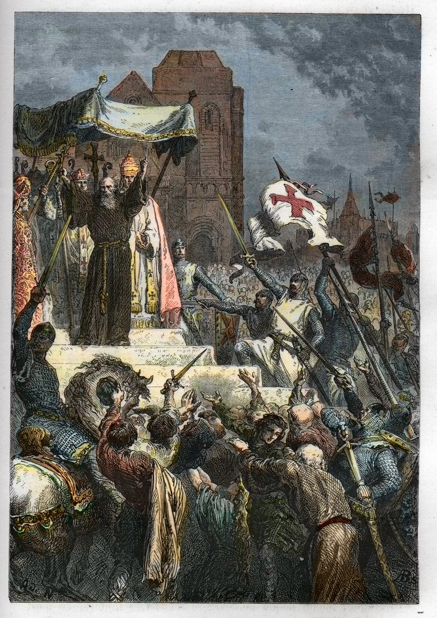 上帝希望如此：在克莱蒙（今奥弗涅省克莱蒙费朗（Clermont-Ferrand））议会上，隐士彼得（1050-1115）在教皇乌尔班二世面前宣扬了第一次十字军东征的精神 作者 匿名匿名