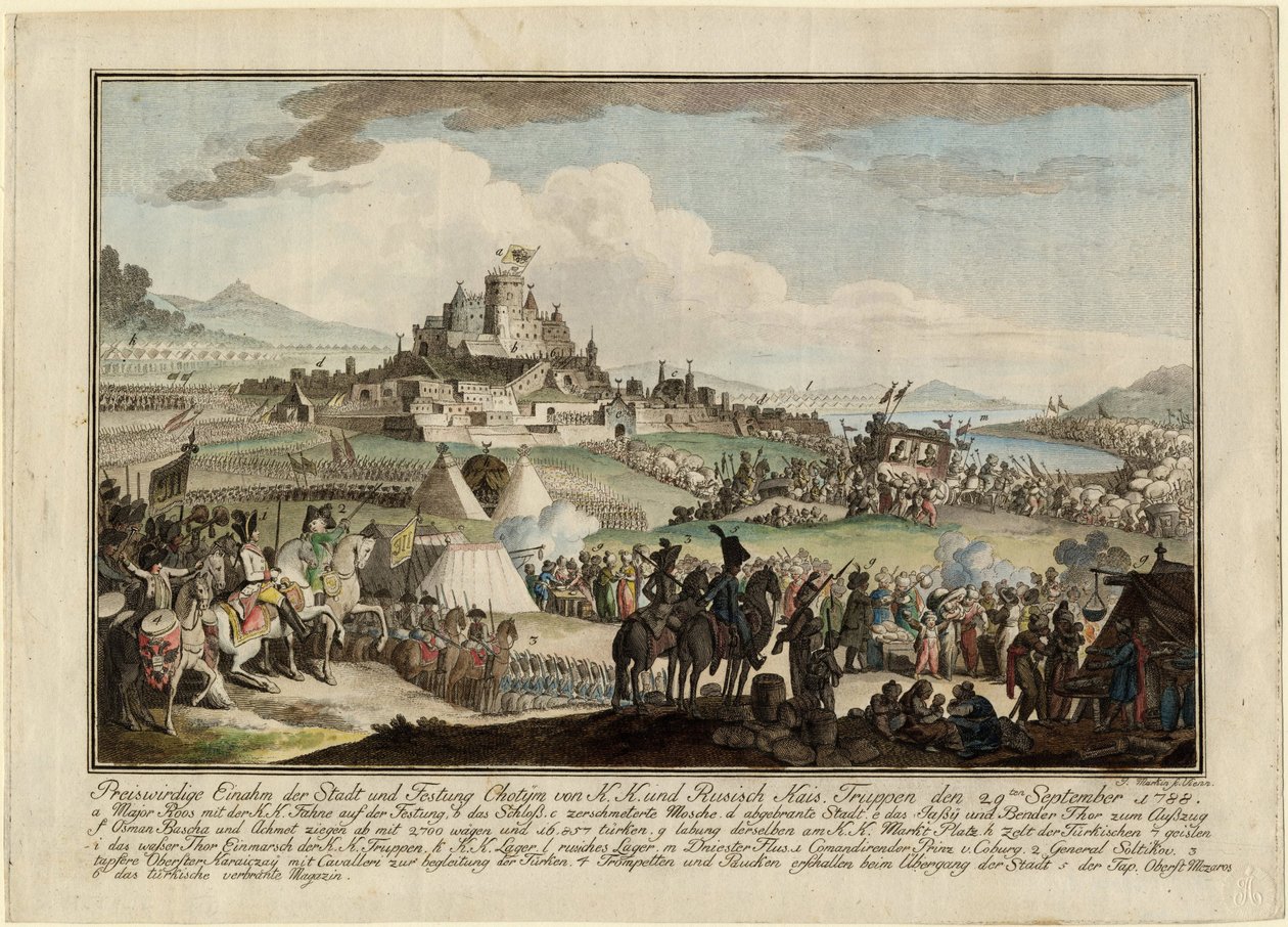 1787-1792年的俄国-土耳其战争--9月29日俄军攻占霍廷。 作者 匿名匿名