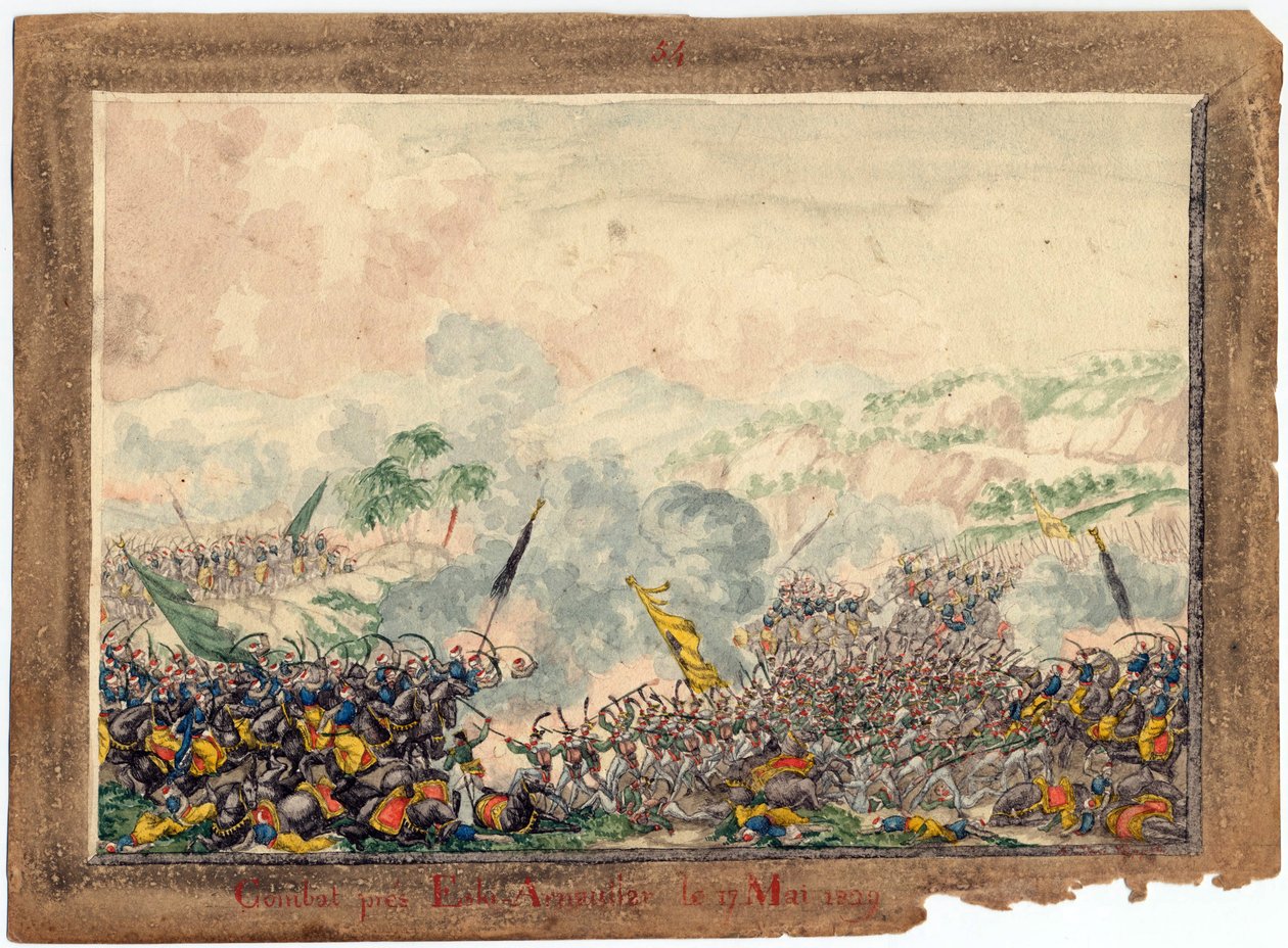 Guerre russo-turque de 1828-1829 - The battle near Provadia on May 1829 - Anonymous - 1829 - Watercolour on paper - 21,8x29,8 - Private Collection 作者 匿名匿名