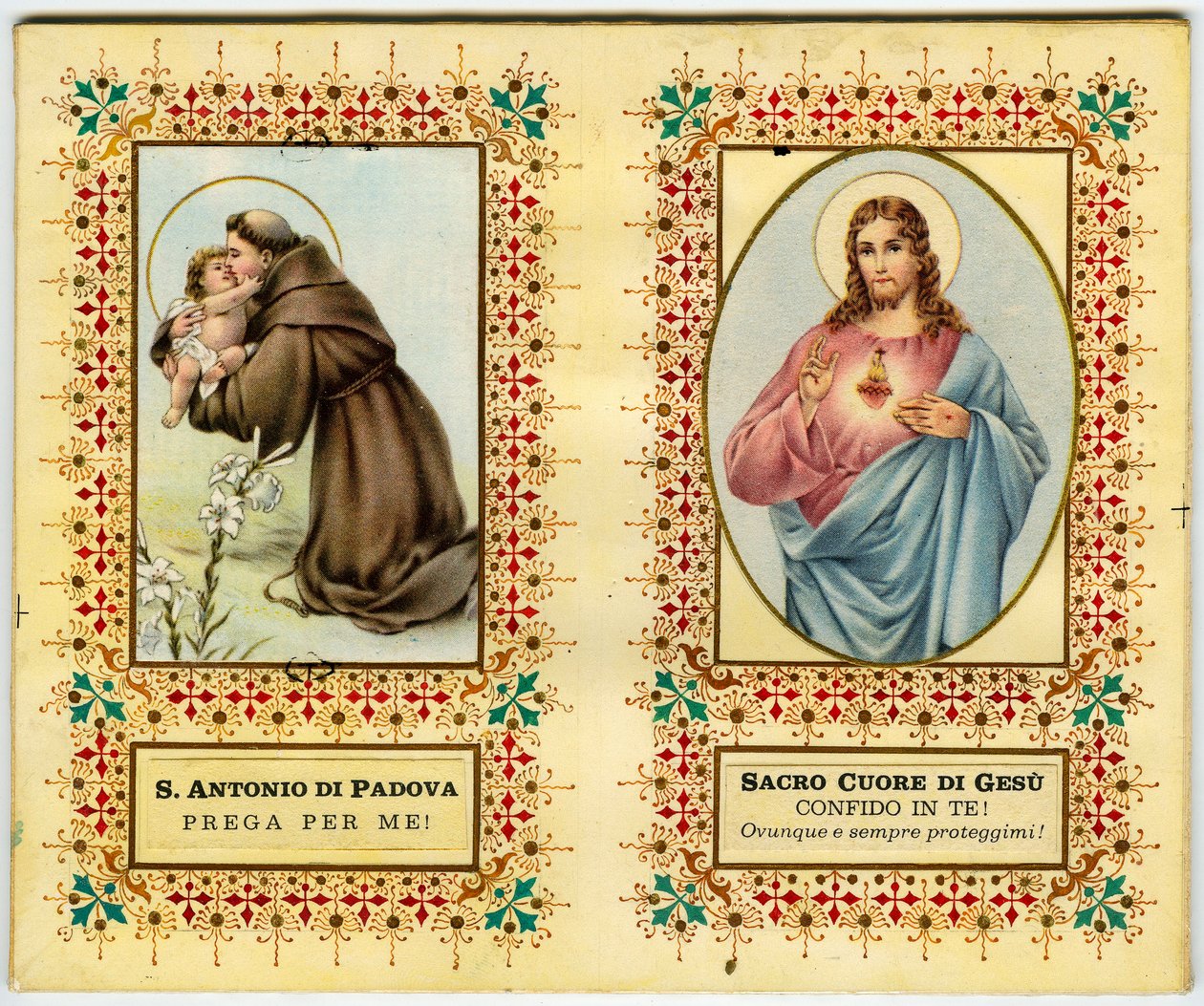 Holy image: St Anthony of Padua and Jesus with sacred heart (print) 作者 匿名匿名